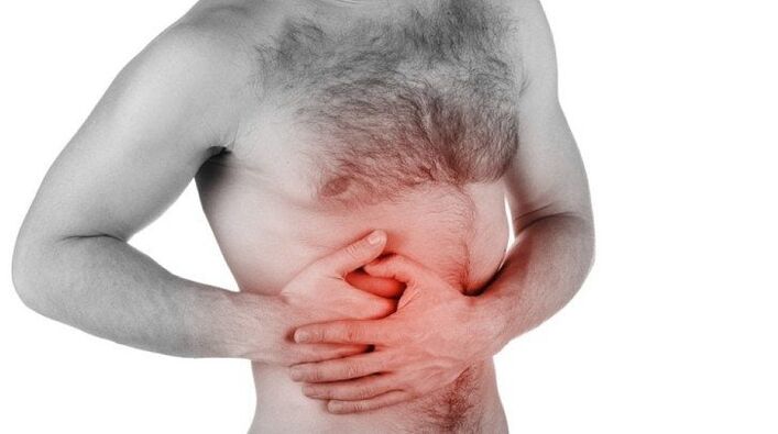 pain in internal organs that radiate to the lower back